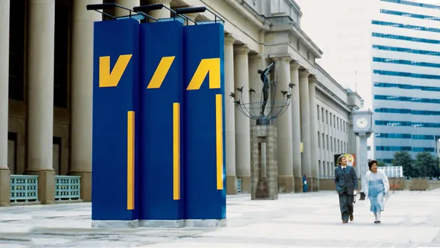 Monumental public art installation with bold typography, brutalist, bold, dark