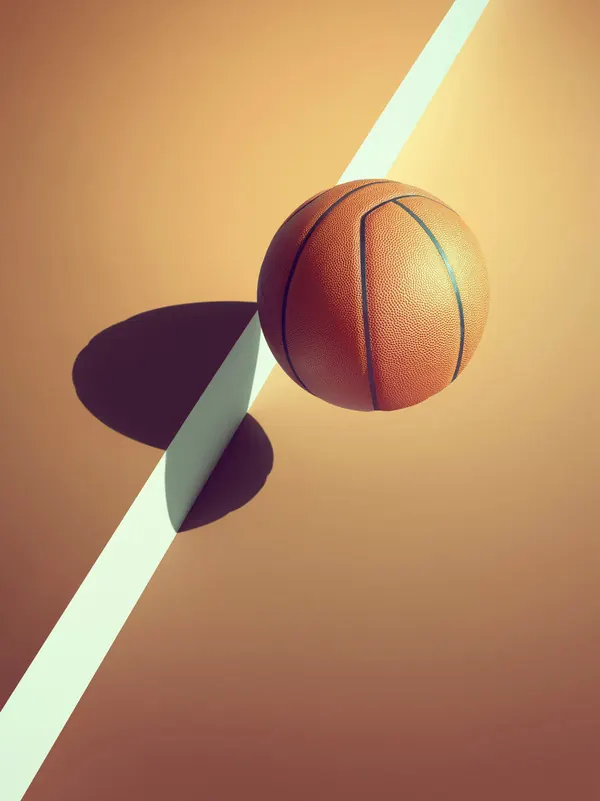 3D product shot with geometric lighting, 3d-render, gradient-heavy, warm