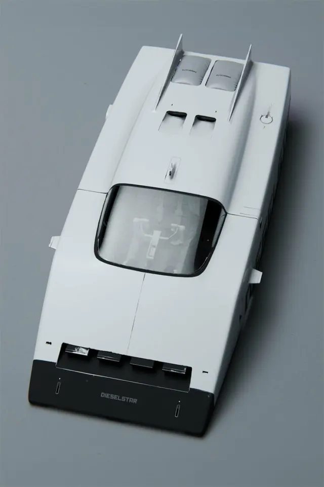 Minimalist white concept car study, minimal, 3d-render, light