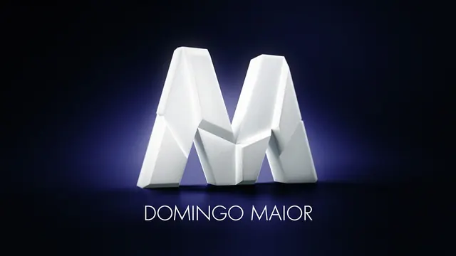 3D letter M typography, 3d-render, minimal, dark