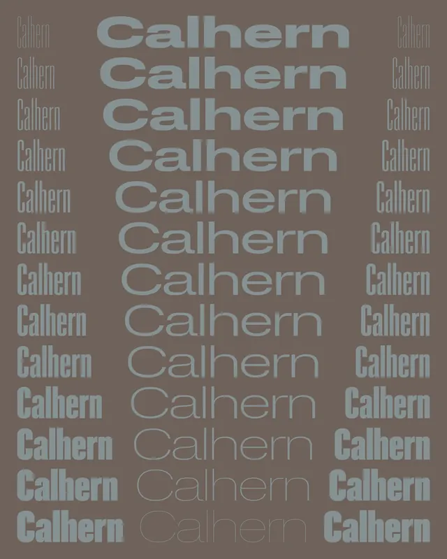 Calhern typeface layered repetition, minimal, swiss, dark