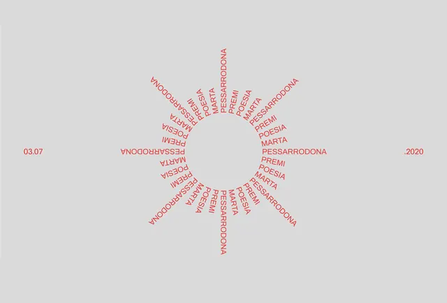 Circular radial typography composition, minimal, geometric, light