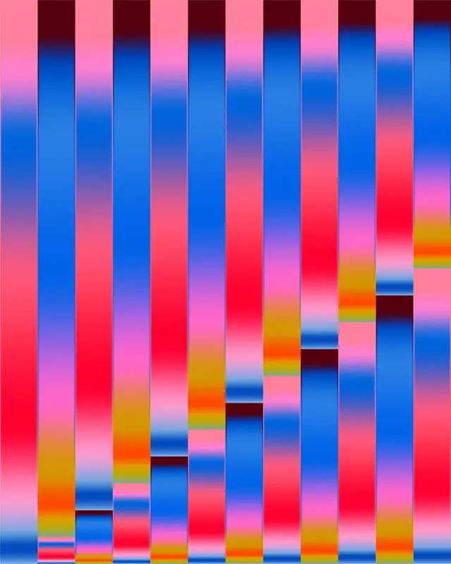 Vertical gradient stripes with color shifts, gradient-heavy, abstract, vibrant