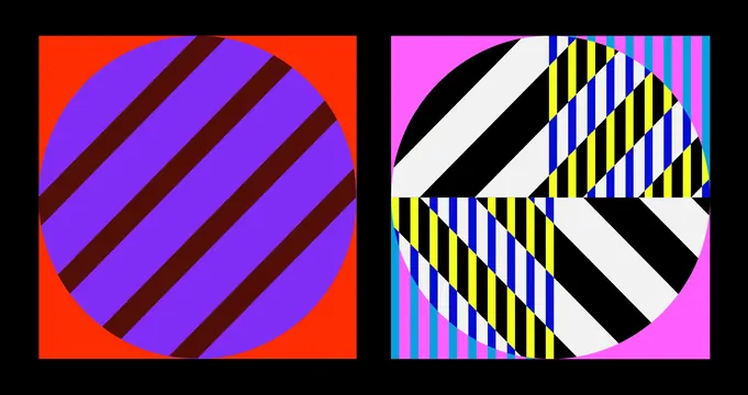 Geometric abstract motion design pair, geometric, abstract, vibrant