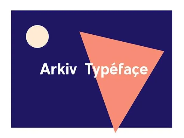 Arkiv Typeface geometric logo, minimal, swiss, dark