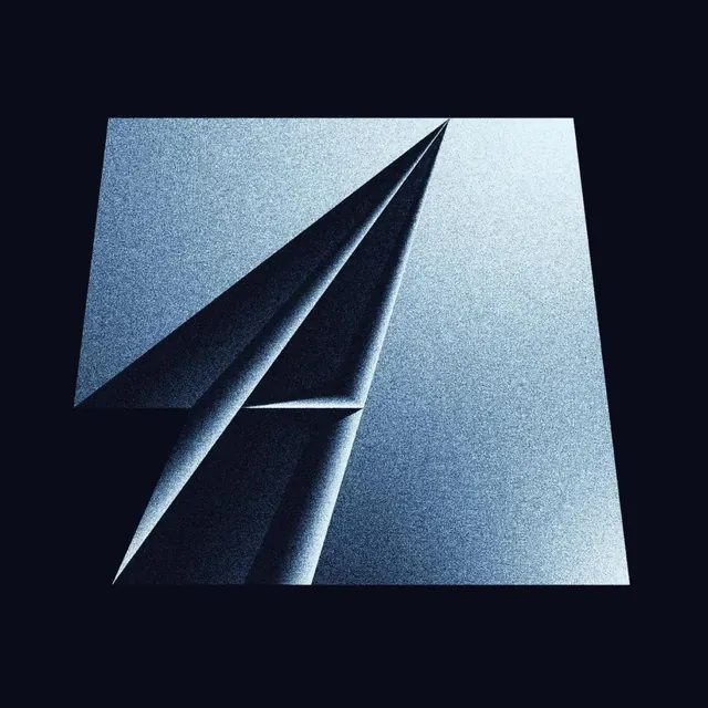 Folded paper 3D light study composition, 3d-render, geometric, dark