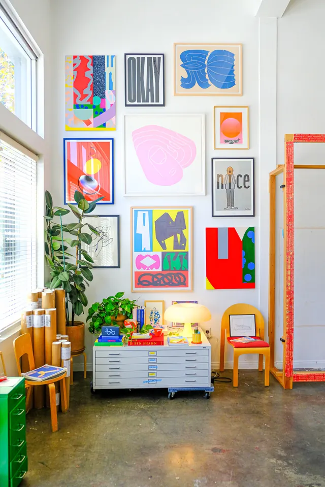Eclectic Gallery Wall Mockup, maximalist, playful, vibrant