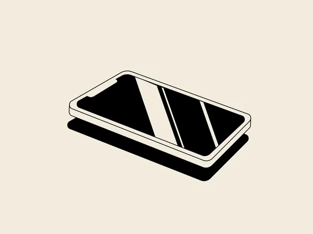 Isometric phone mockup with diagonal stripes, 3d-render, minimalist, light