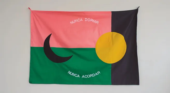 Political protest flag with geometric shapes, geometric, political, vibrant