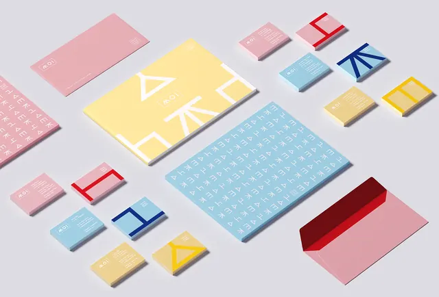 Geometric Abstract Graphic Composition, minimal, geometric, pastel