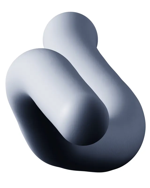 Soft 3D-rendered organic forms with gradient lighting, 3d-render, organic, cool
