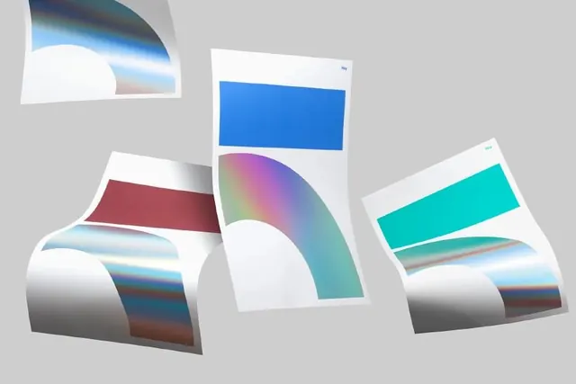 Color palette gradient cards mockup, 3d-render, minimal, gradient