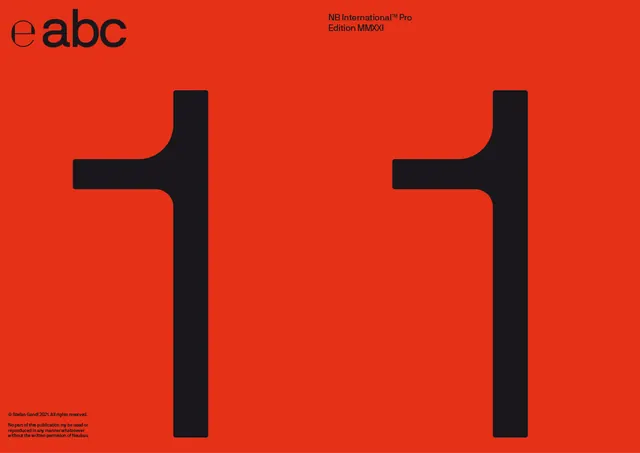 eabc typeface specimen book cover, technical, minimal, vibrant