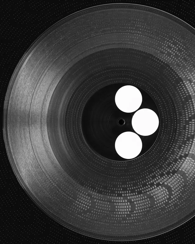 Abstract orbital data visualization, abstract, data-dense, monochrome