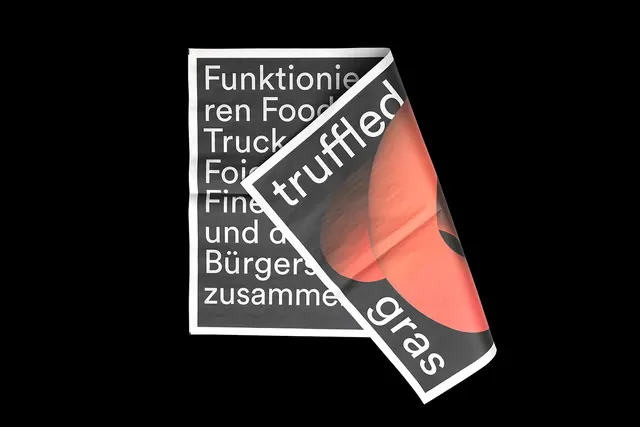 Food Truck Festival poster design, editorial, minimal, warm
