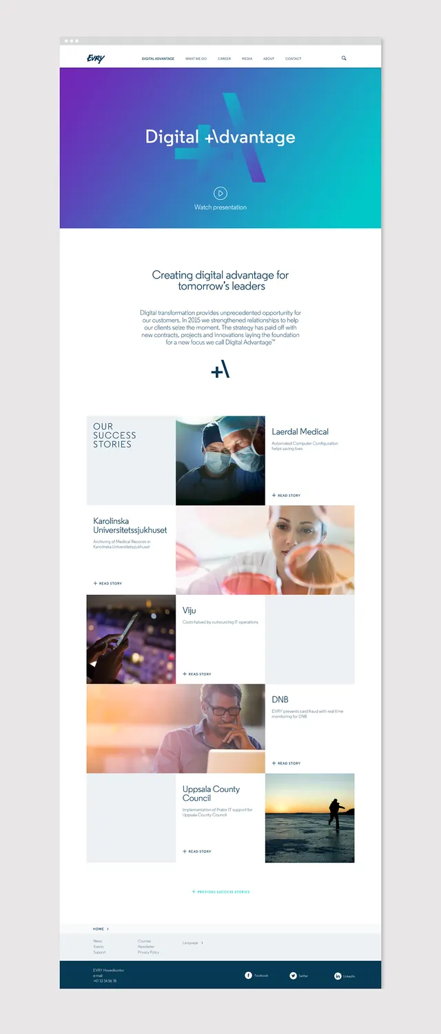 B2B SaaS website hero with case study grid layout, corporate-clean, gradient-heavy, vibrant
