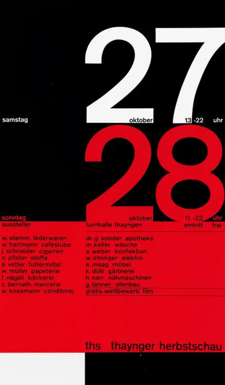 German event poster with bold contrasting typography, bold, editorial, dark