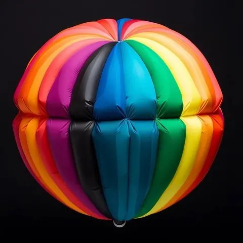 Rainbow 3D Sphere with Segmented Design, 3d-render, vibrant, vibrant