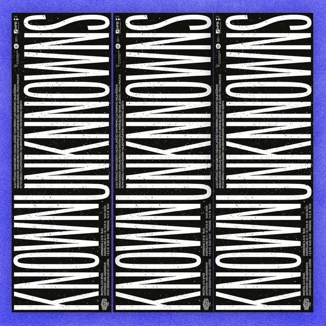 Abstract Typographic Grid, brutalist, monochrome, dark