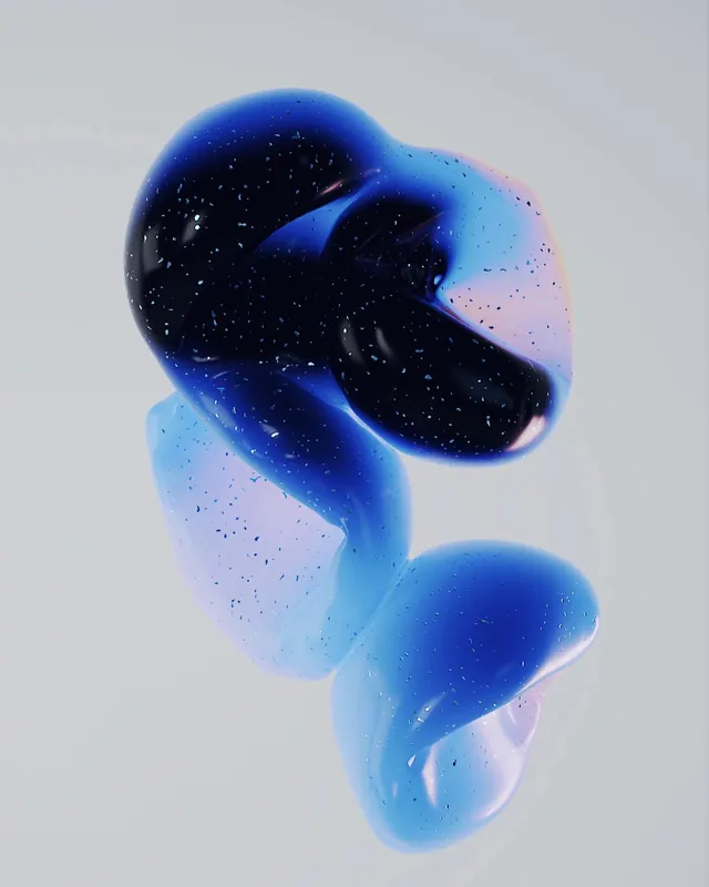 Abstract 3D Fluid Shapes, 3d-render, organic, cool