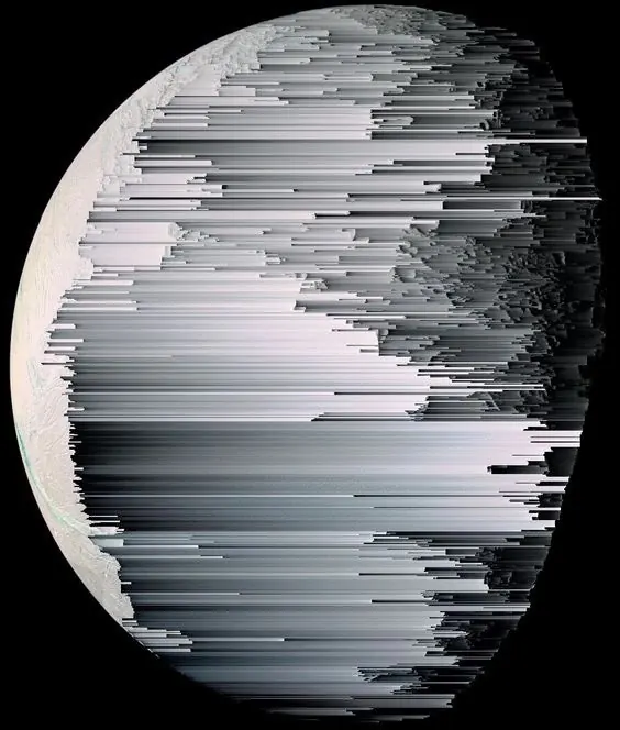 Glitch Sphere Graphic, minimal, brutalist, monochrome