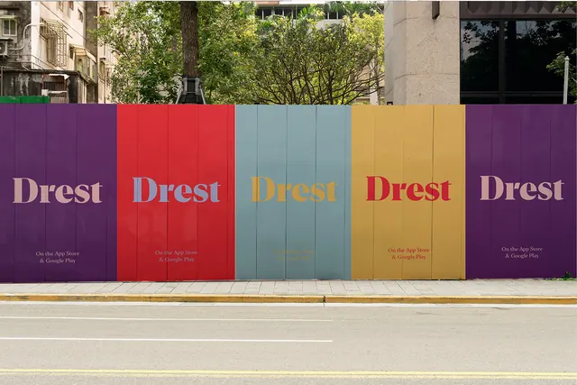 Drest Brand Identity Mockup, minimal, corporate-clean, vibrant