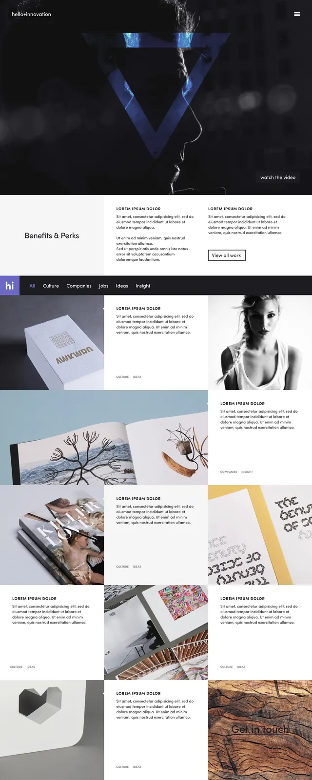 Design Portfolio Layout, minimal, corporate-clean, light
