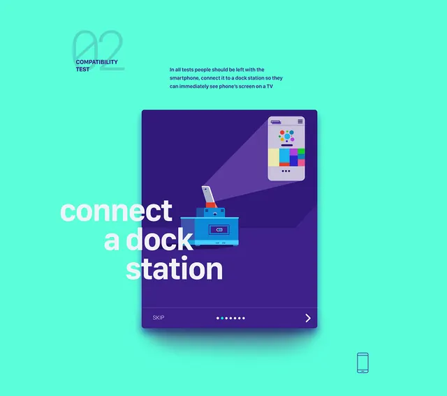 Connect a Dock Station UI Concept, minimal, light-mode, vibrant