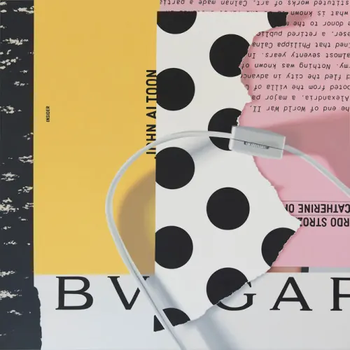 Collage Typography and Pattern Composition, maximalist, brutalist, high-contrast
