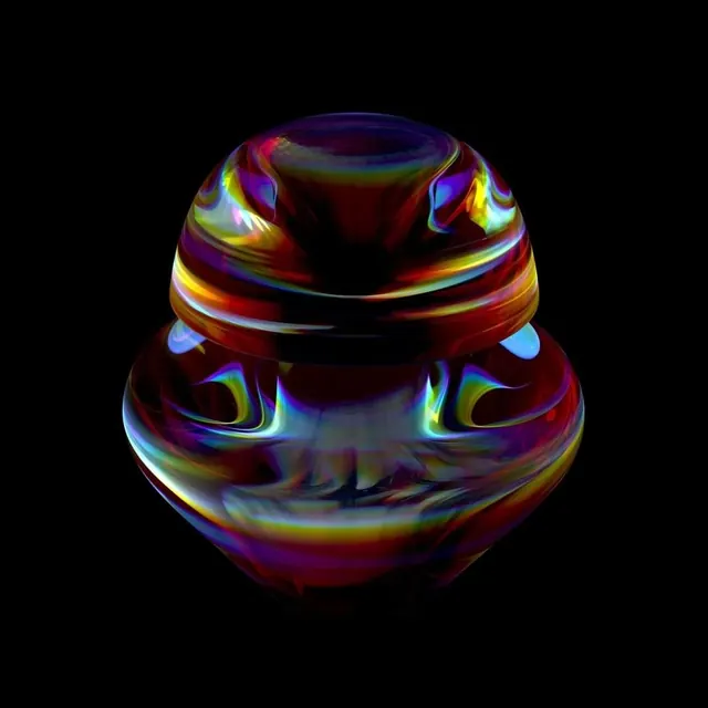 Iridescent 3D Abstract Form, 3d-render, abstract, vibrant