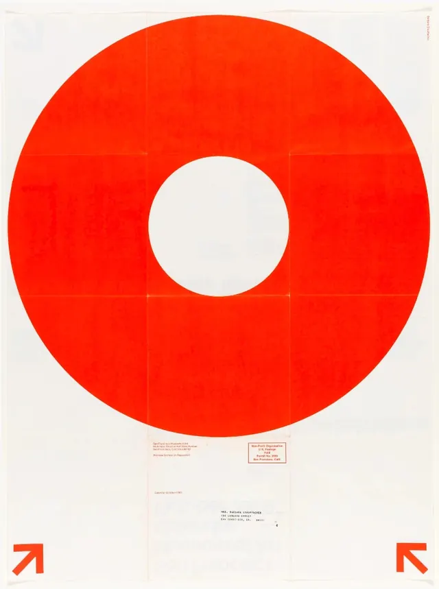 Red Circle Graphic Composition, minimal, swiss, high-contrast