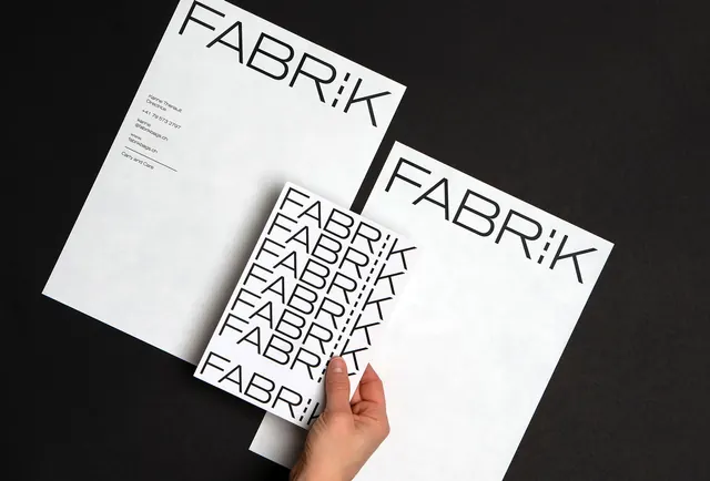 FABRIK Wordmark and Identity System, minimal, swiss, monochrome