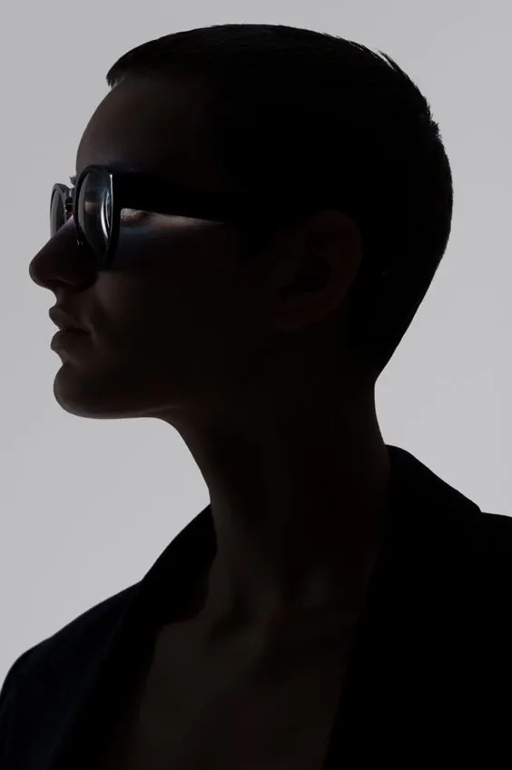 High-Contrast Portrait Silhouette, monochrome, minimal, monochrome