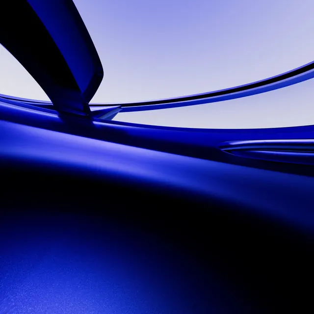 Abstract Blue Curves, minimal, geometric, vibrant