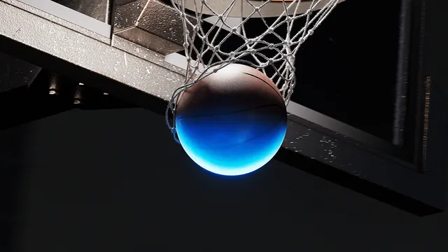 Glowing Sphere in Basketball Hoop