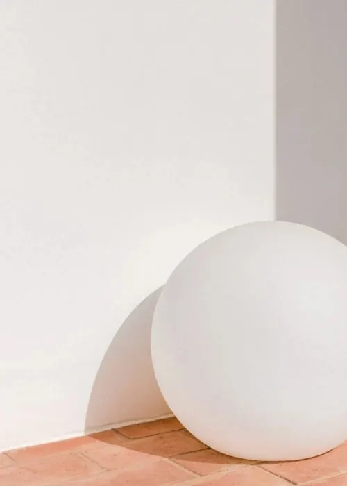 Minimalist Sphere and Shadow Study, minimal, light-mode, light