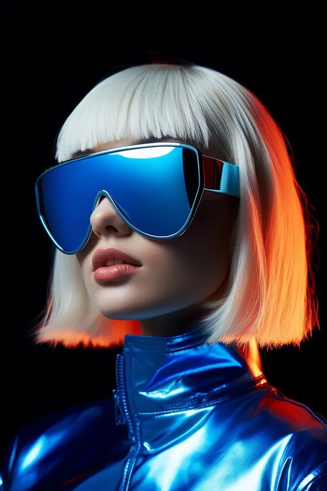 Futuristic Cyberpunk Portrait, 3d-render, y2k, vibrant