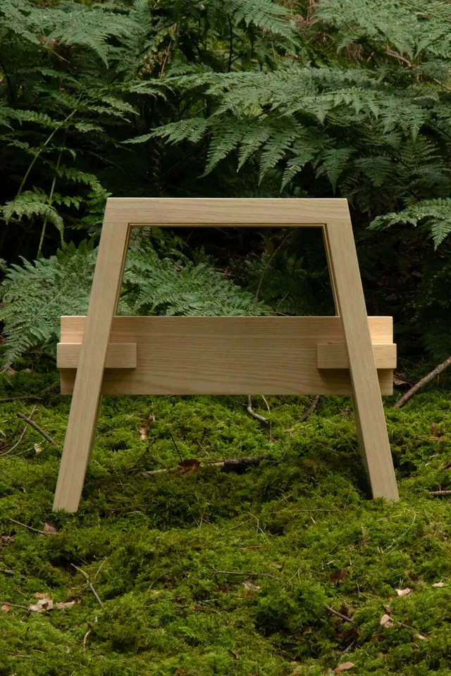 Wooden A-frame Structure in Forest, organic, minimal, earthy