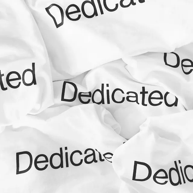 Dedicated Wordmark Collage, minimal, monochrome, monochrome