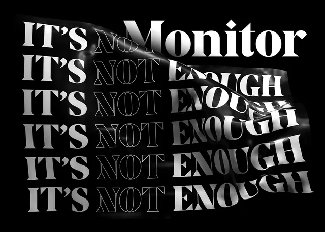 It's Not Enough Monitor Typography, brutalist, abstract, monochrome