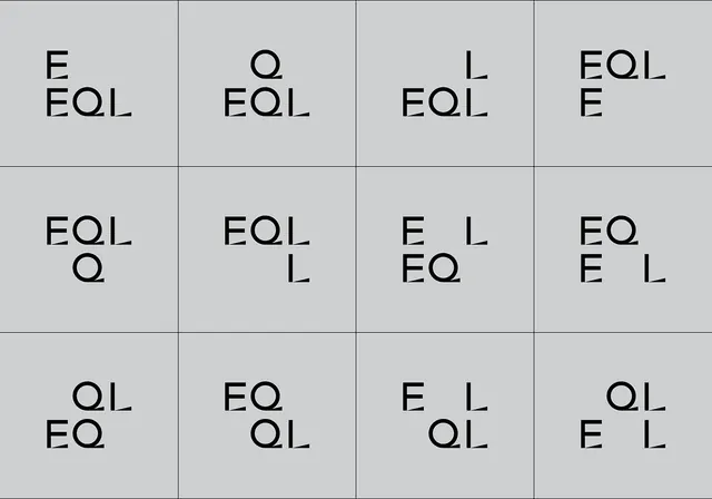 Geometric Letterform Grid, minimal, geometric, monochrome