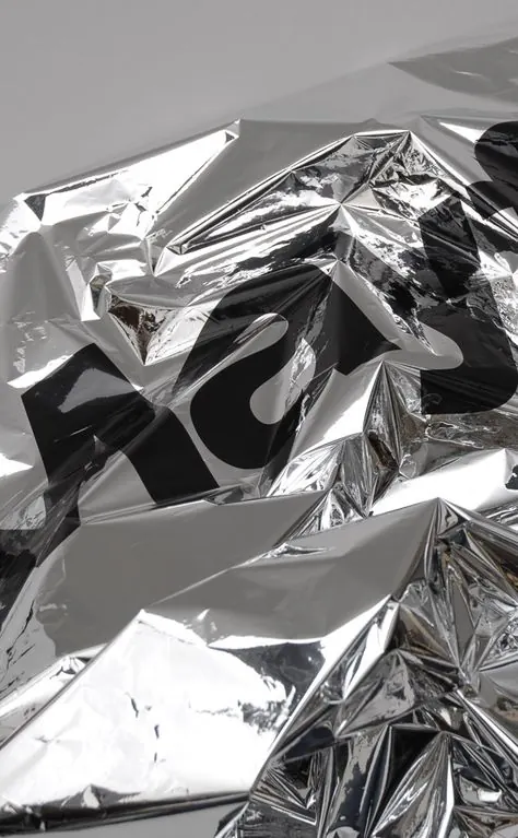Crinkled Metallic Foil Texture, minimal, monochrome, monochrome