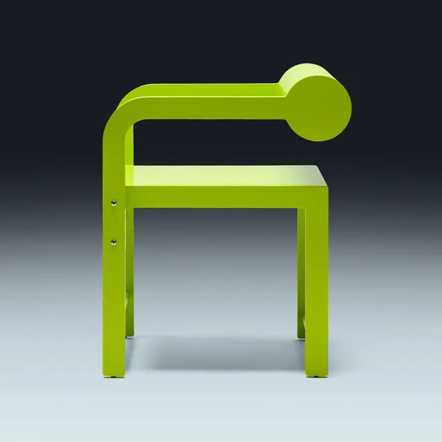 Lime Green Minimalist Chair, minimal, geometric, vibrant