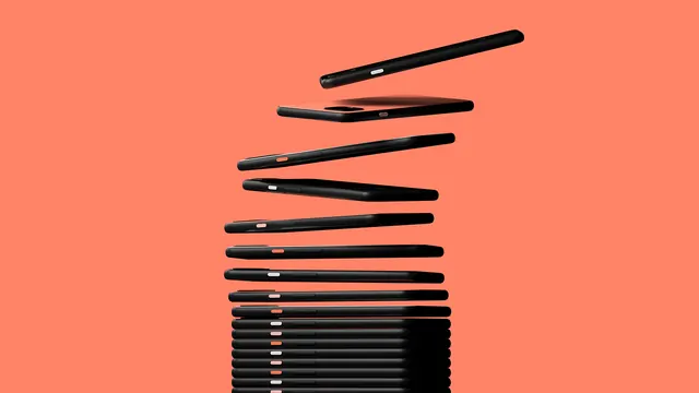 Abstract Stacked Line Composition, minimal, geometric, vibrant