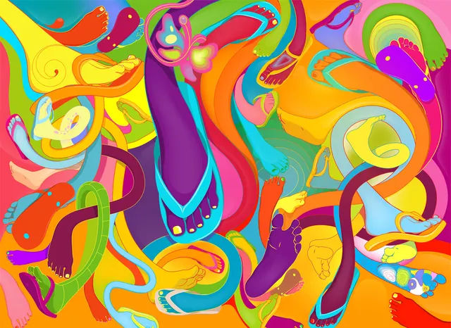 Abstract Fluid Organic Shapes, maximalist, organic, vibrant