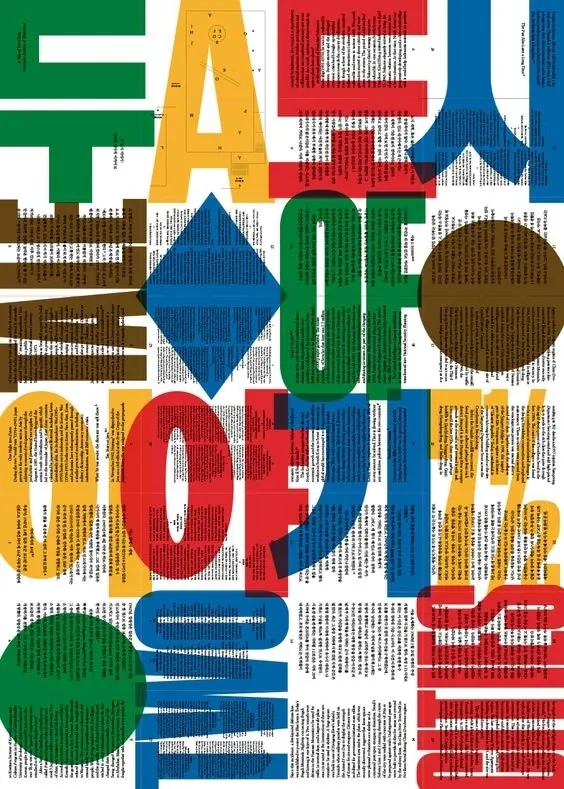 Experimental Typography Collage, maximalist, brutalist, vibrant