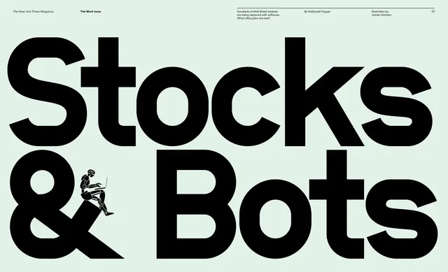 Stocks & Bots Wordmark, brutalist, minimal, monochrome