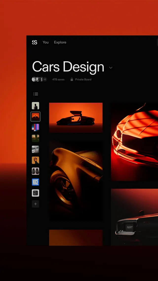 Cars Design UI Mockup, dark-mode, minimal, dark