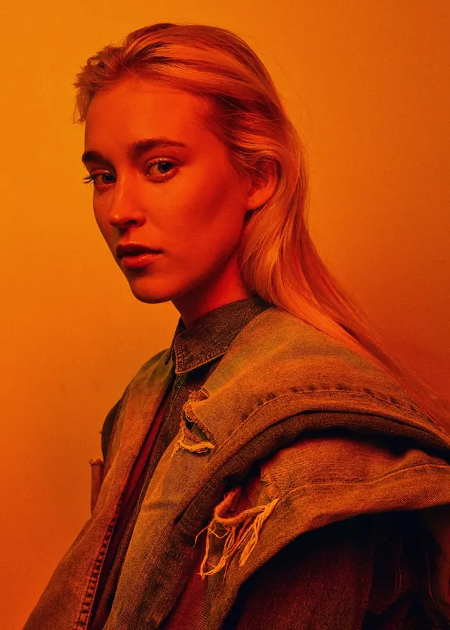 Monochromatic Orange Portrait, minimal, monochrome, warm