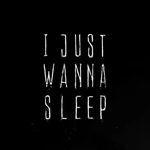 I Just Wanna Sleep Typography, brutalist, monochrome, high-contrast